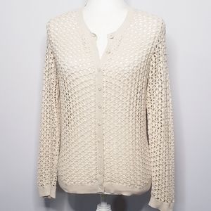 vince open cable cardigan